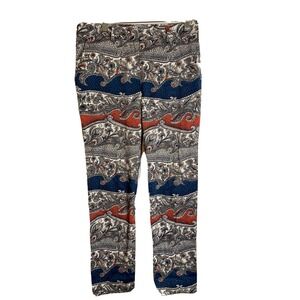 BCBG Paris Floral Paisley Pants Womens Size 6 Ankle Boyfriend Dress Slacks